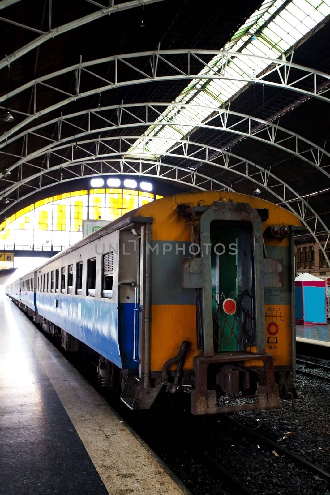 train in Bangkok railway station ,Thailand