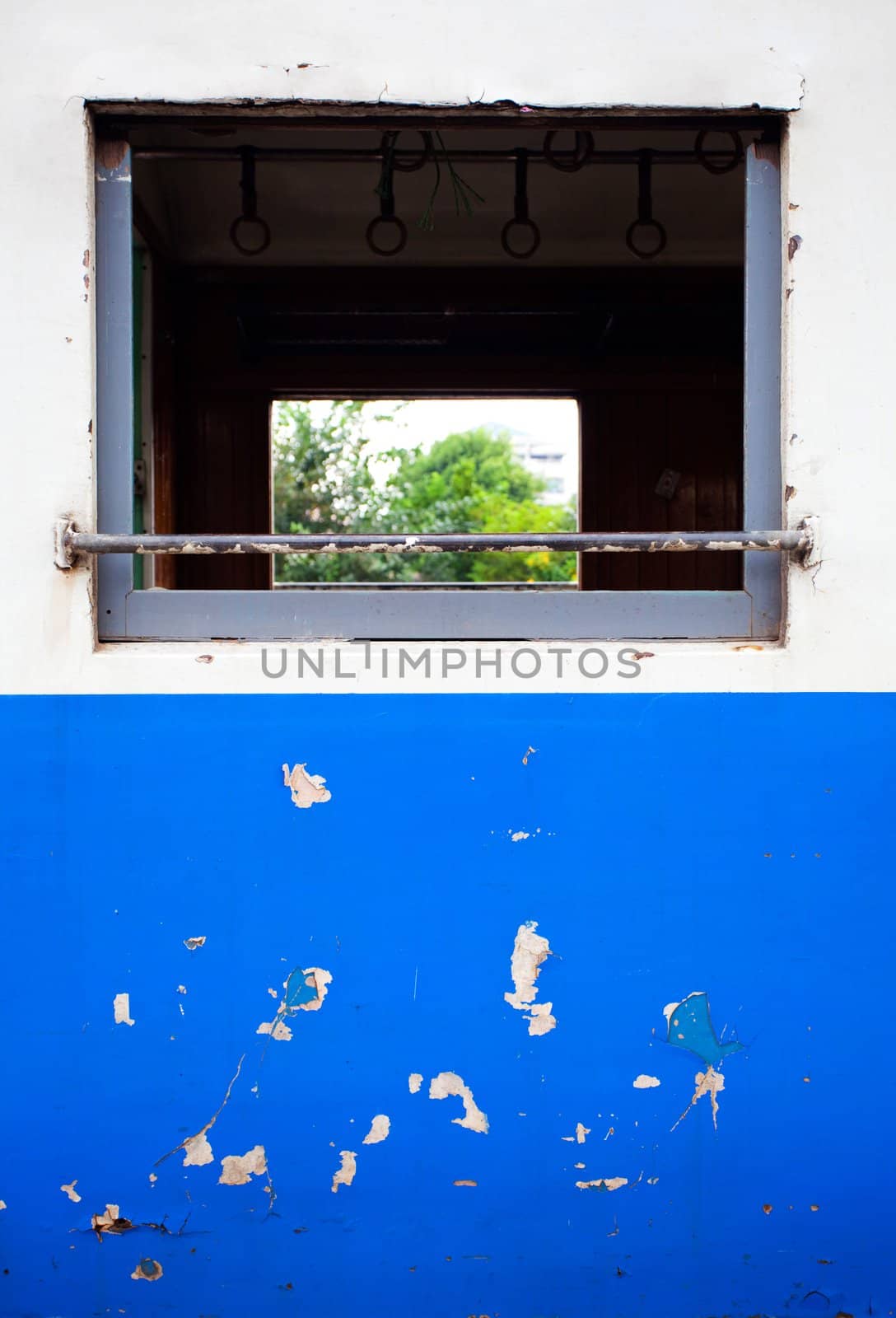 window of the blue train by witthaya