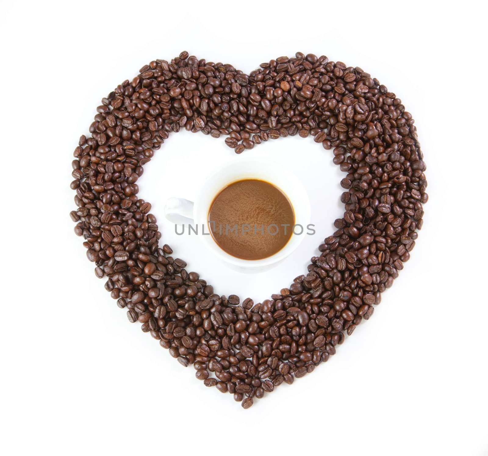 heart from coffee beans by witthaya