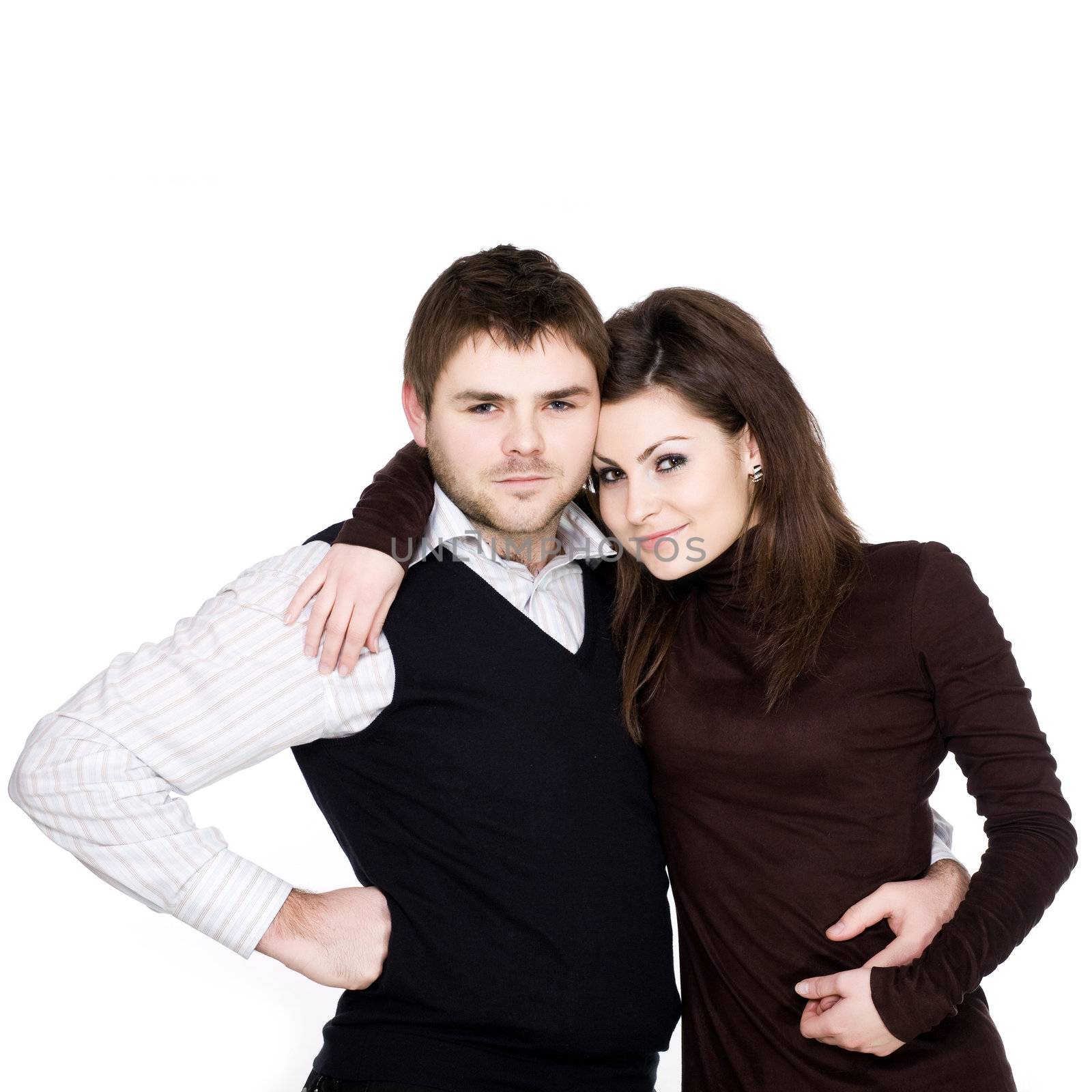 Stock photo: an image of a beautiful happy couple on white background