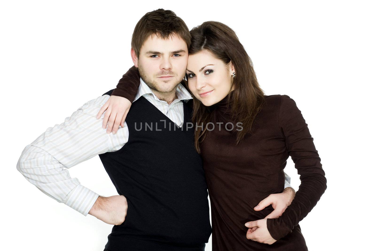 Stock photo: an image of a happy couple on white background