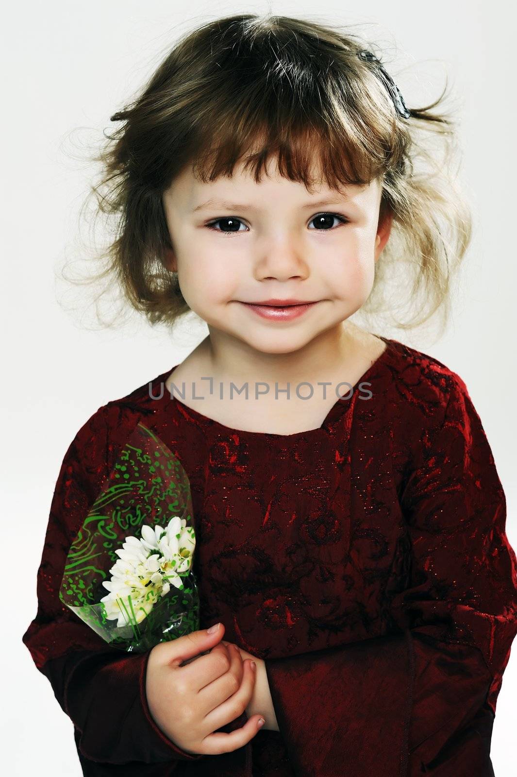 Little girl with flowers by velkol