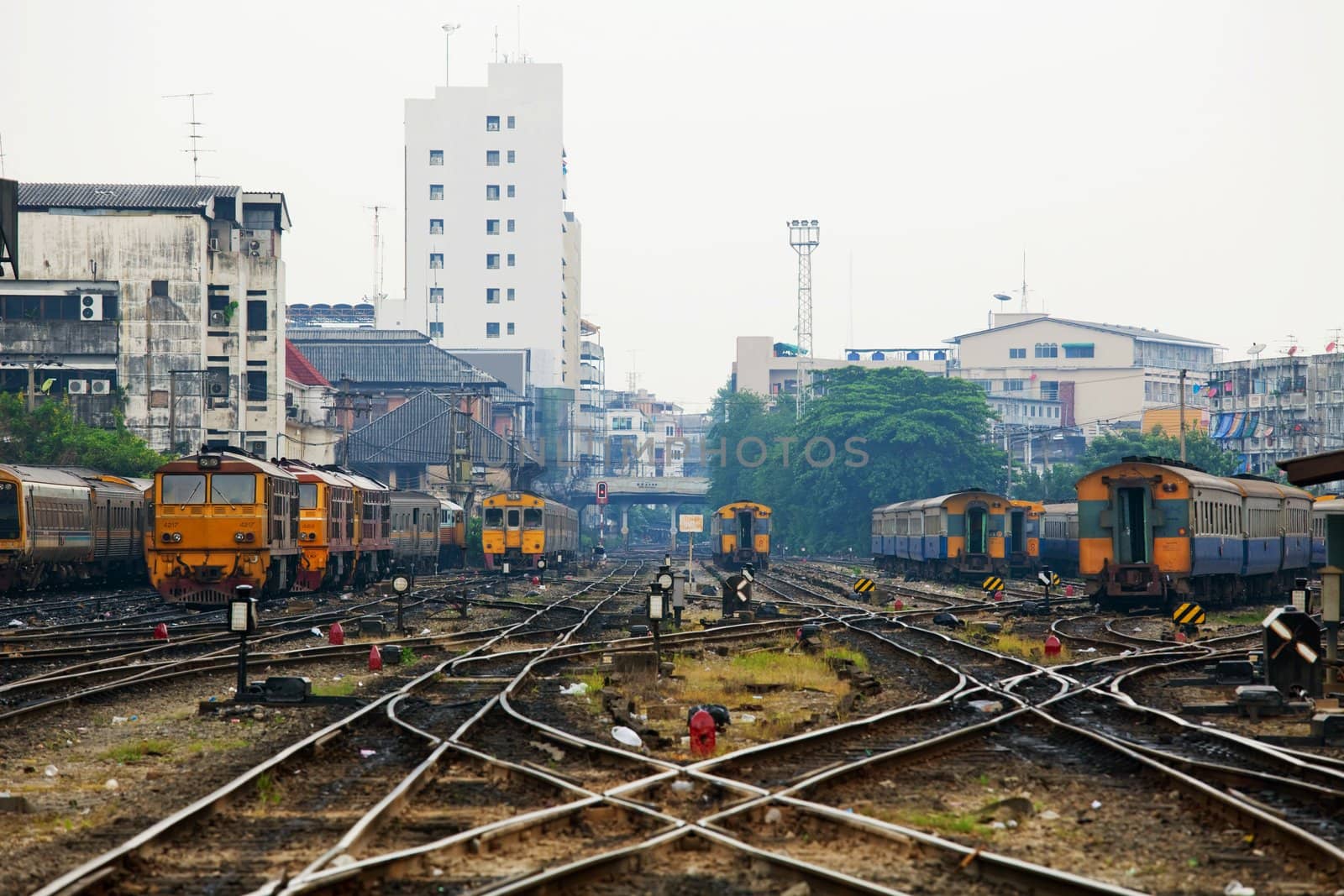 View over freight train station