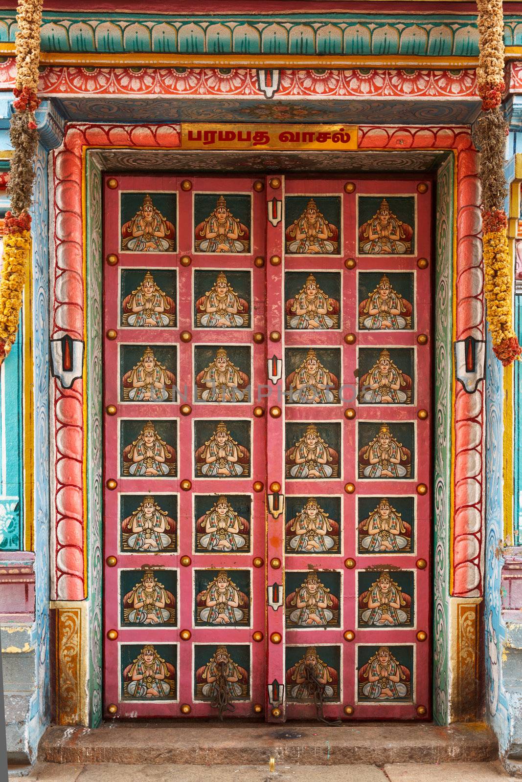 Hindu temple gates. Sri Ranganathaswamy Temple. Tiruchirappalli  by dimol
