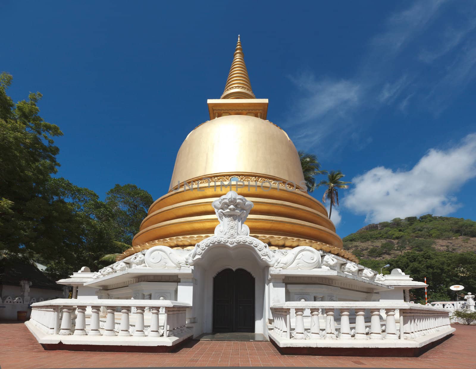 Buddhist dagoba (stupa) in Golden Temple, Dambulla, Sri Lanka by dimol