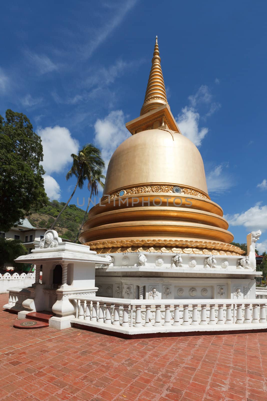 Buddhist dagoba (stupa) in Golden Temple, Dambulla, Sri Lanka by dimol