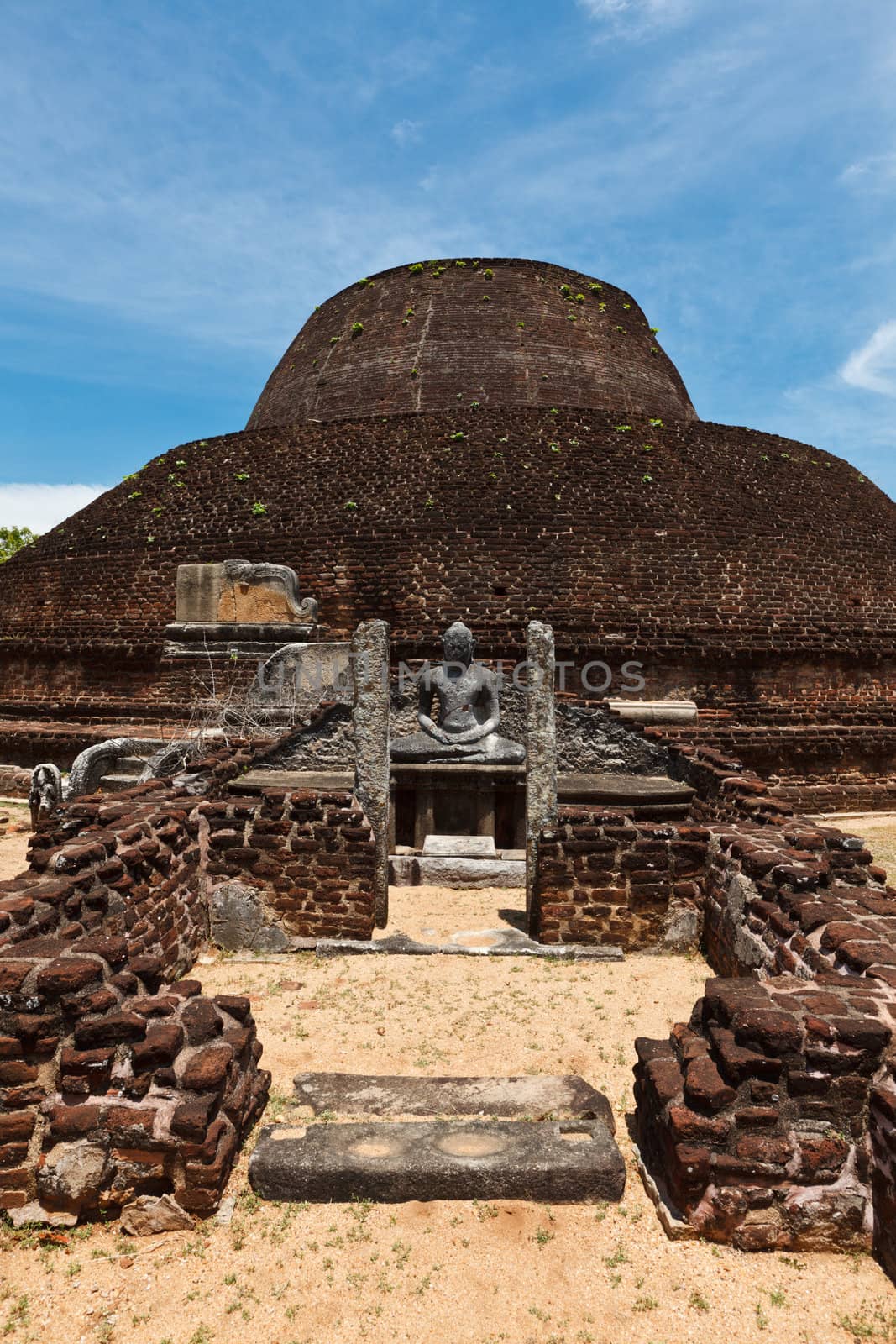 Ancient Buddhist dagoba (stupe) Pabula Vihara.  Sri Lanka by dimol