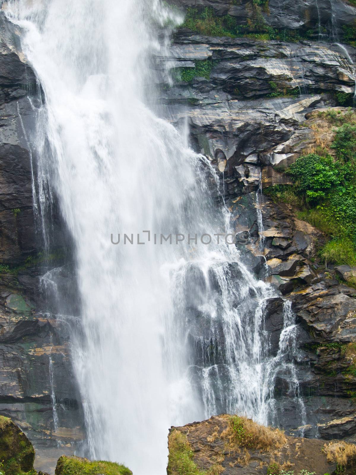 Vachiratar Waterfall in Inthanon Nation Park in Chiang Mai, Thailand