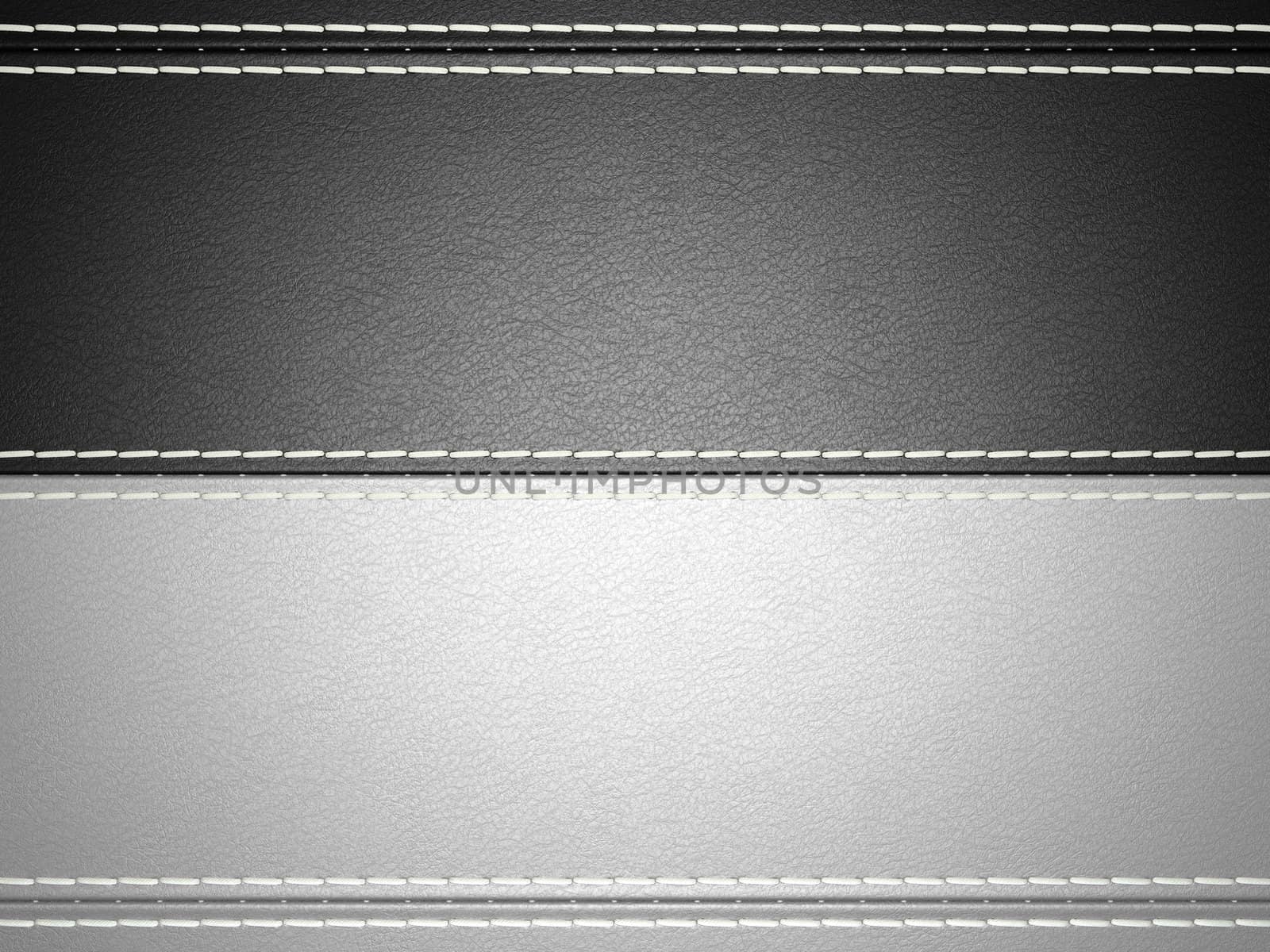 Black and grey horizontal stitched leather background. Large resolution