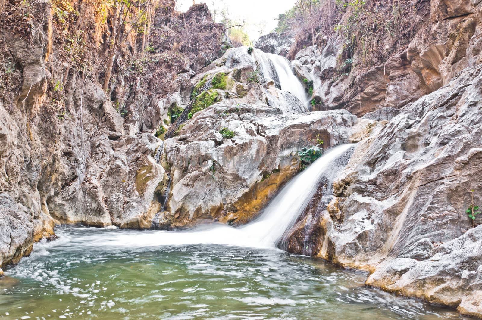 Lan Sang Waterfalls dry closeup