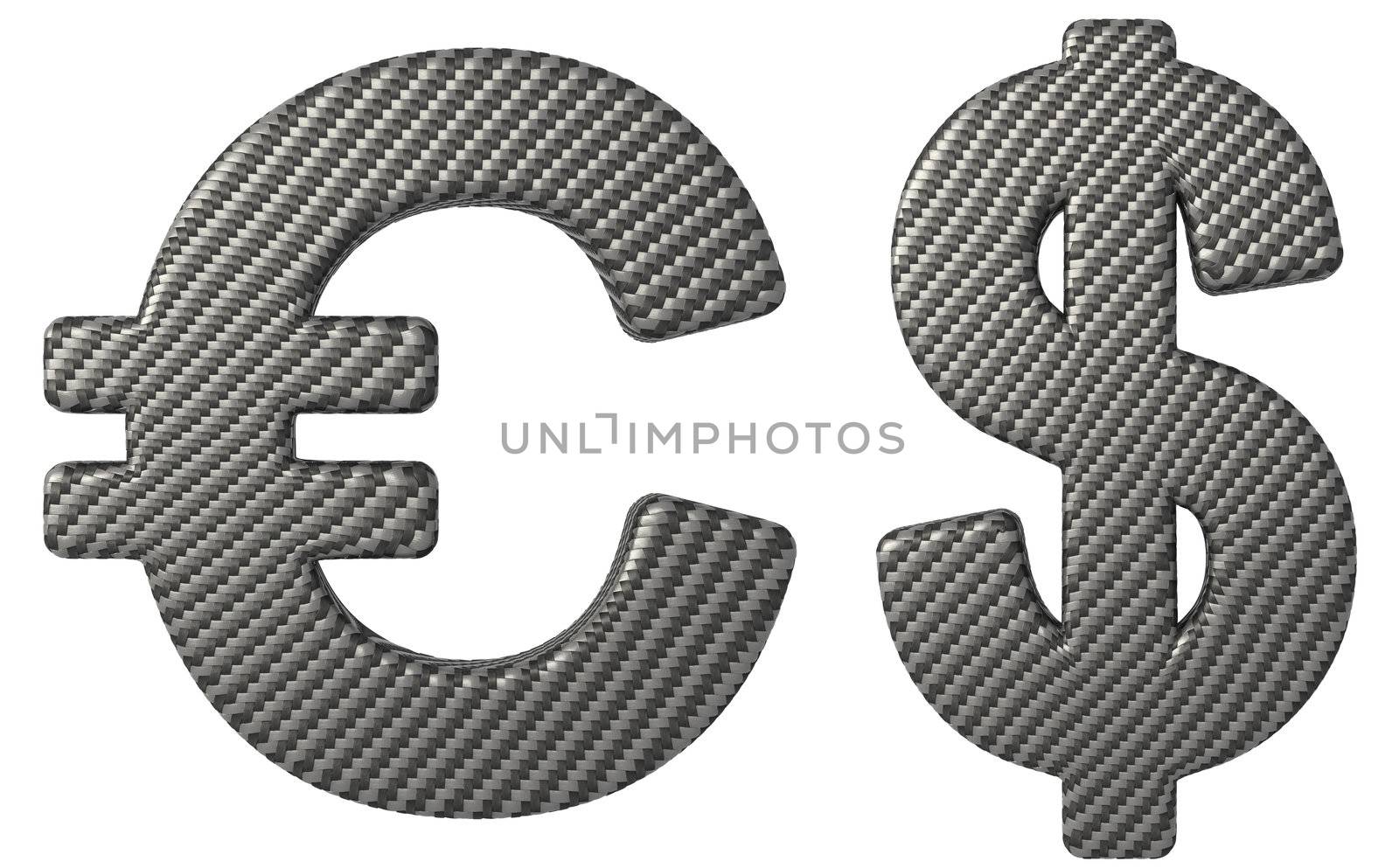 Carbon fiber font US dollar and euro symbols  by Arsgera