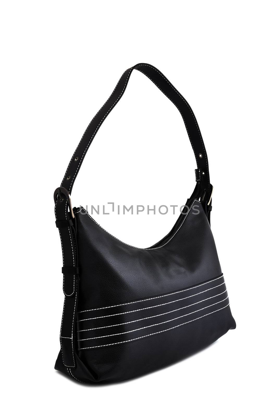 black handbag with white background