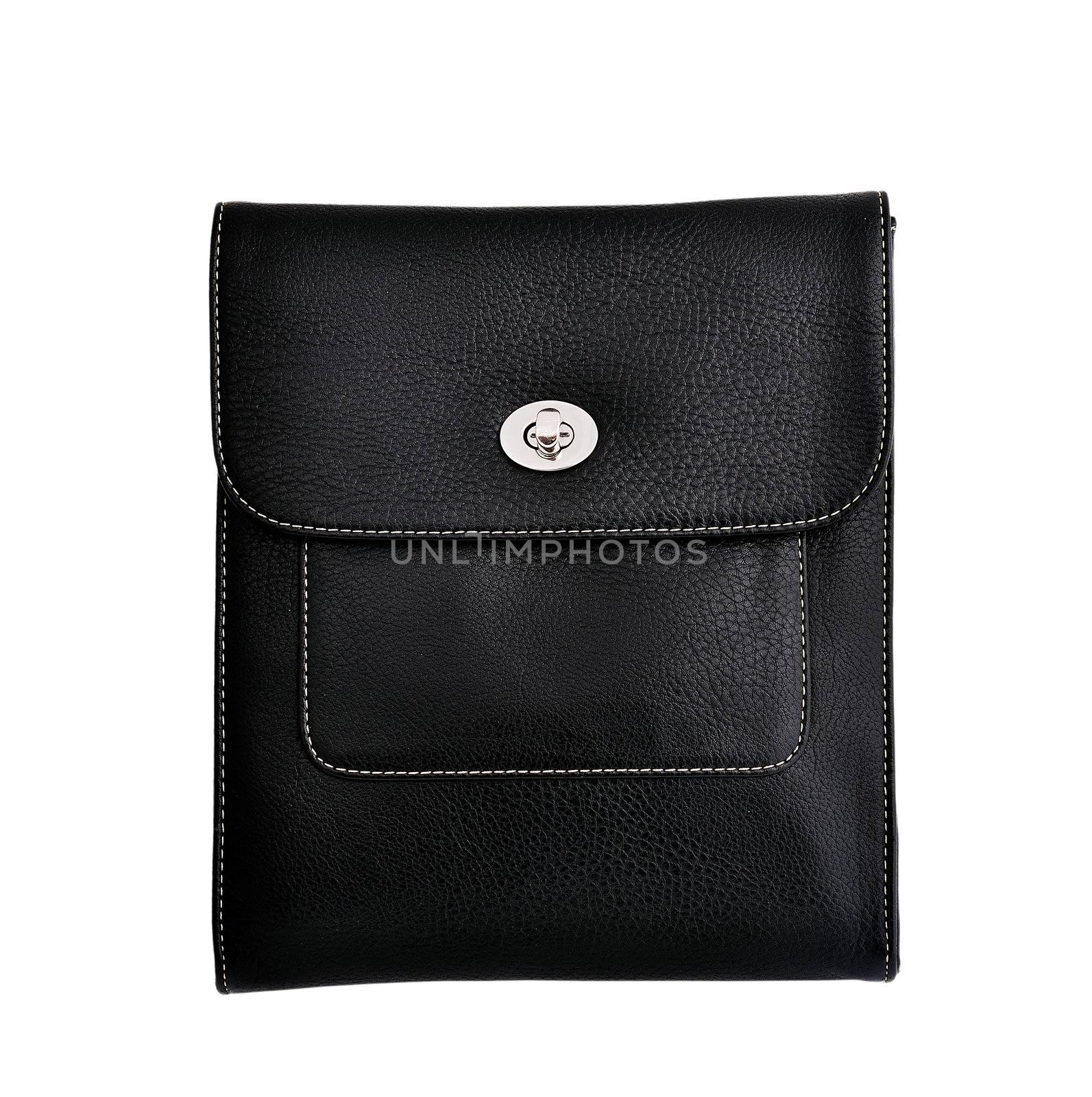 black handbag with white background