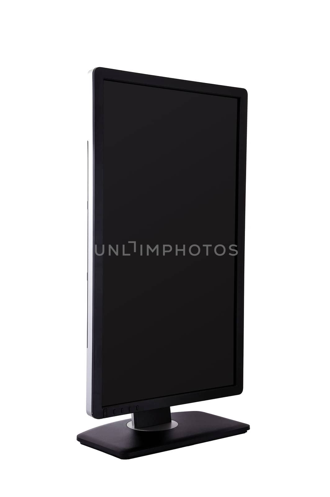 black computer monitor on white background