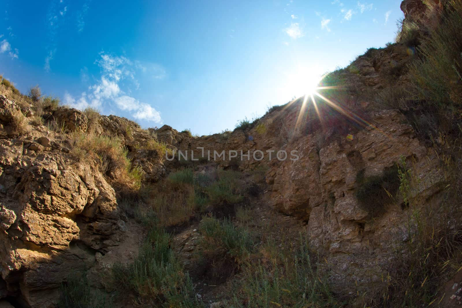 sunlight on the high mountain