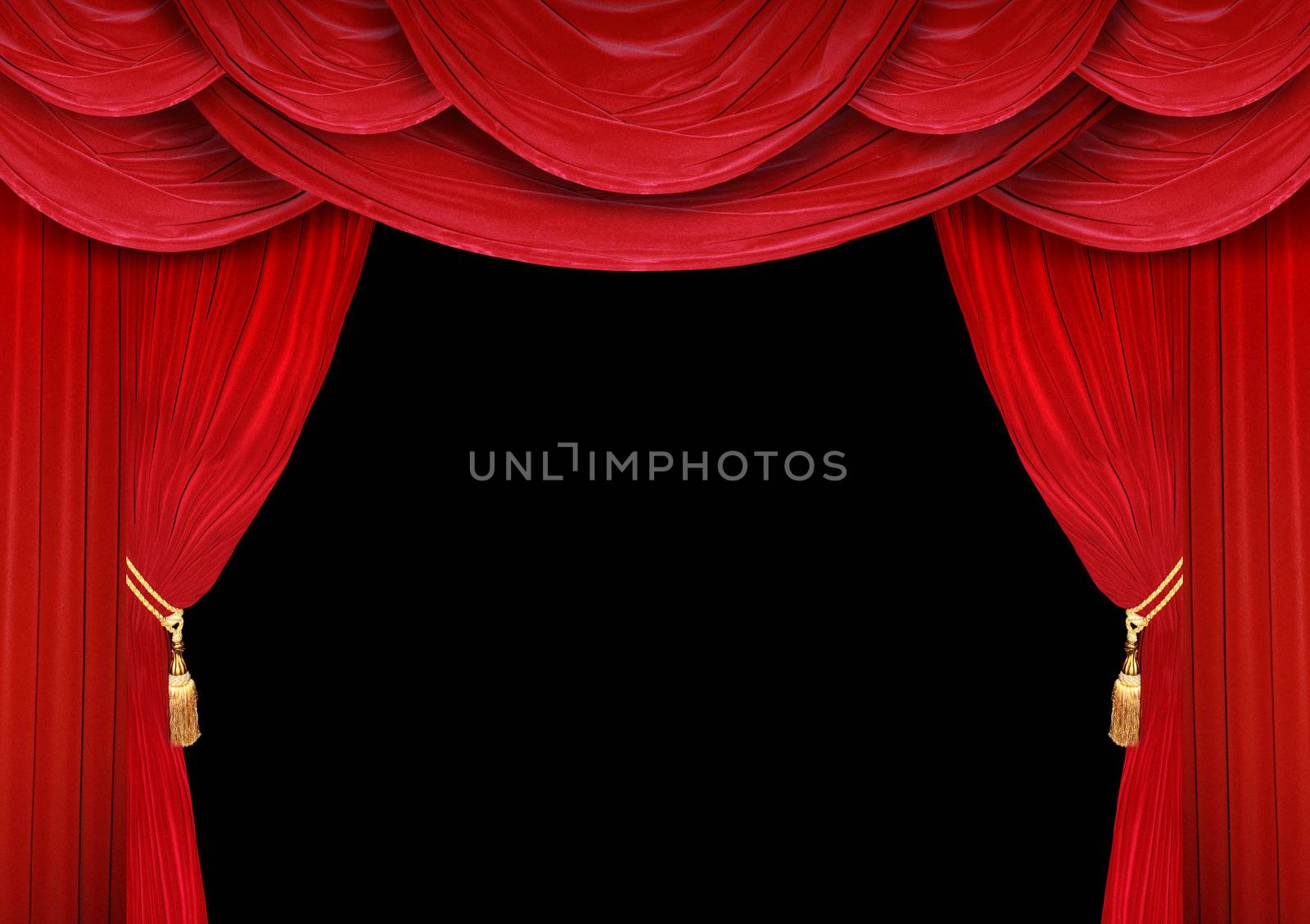 Red curtain of a classical theater 