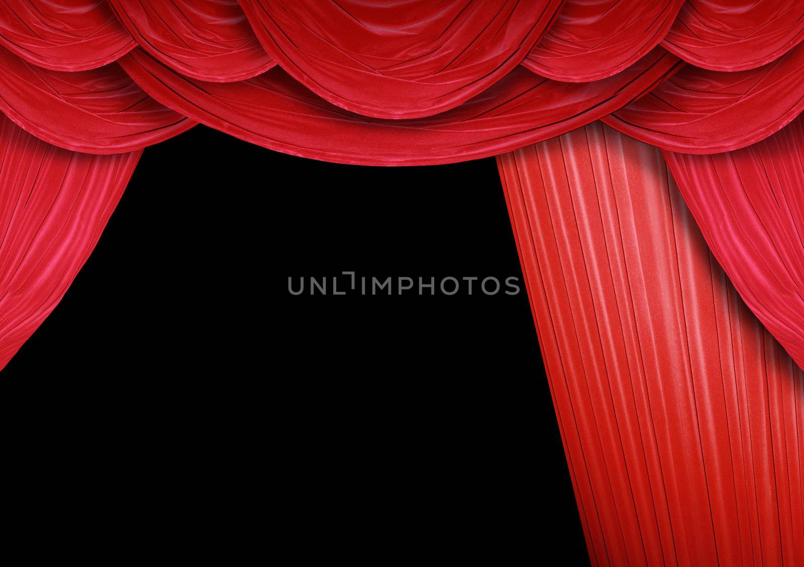 Red curtain of a classical theater 