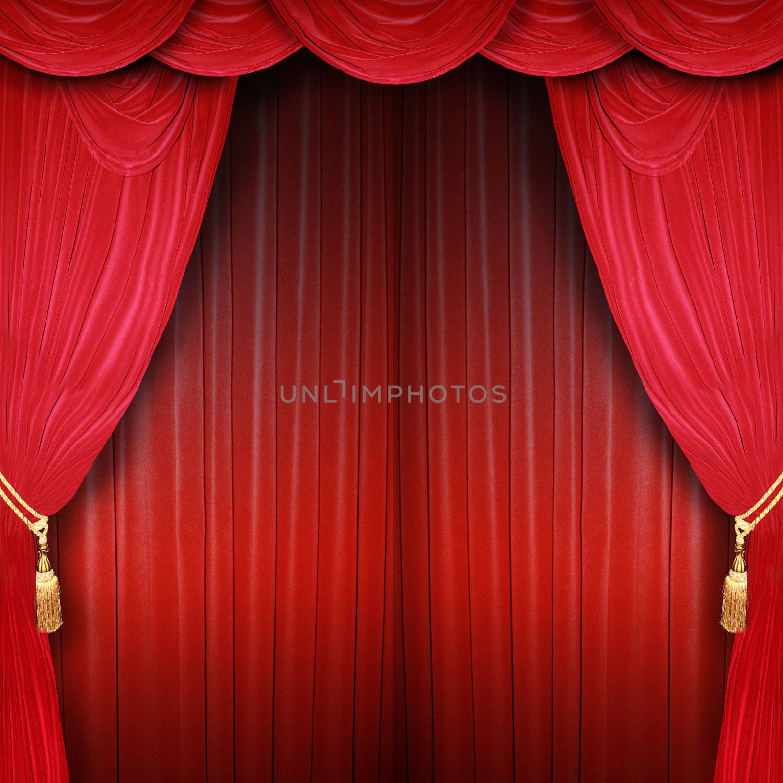 Red curtain of a classical theater 