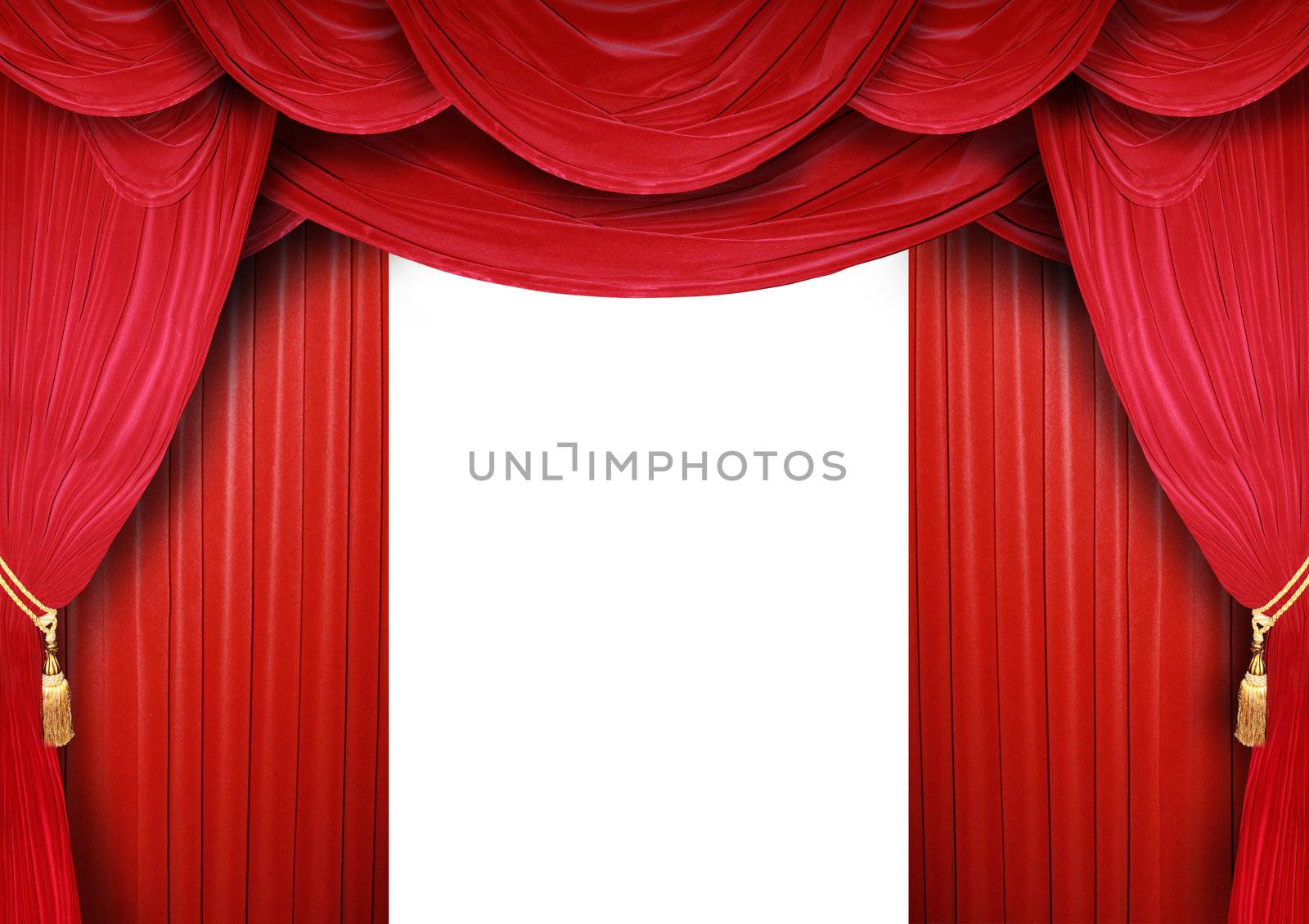 Red curtain of a classical theater 