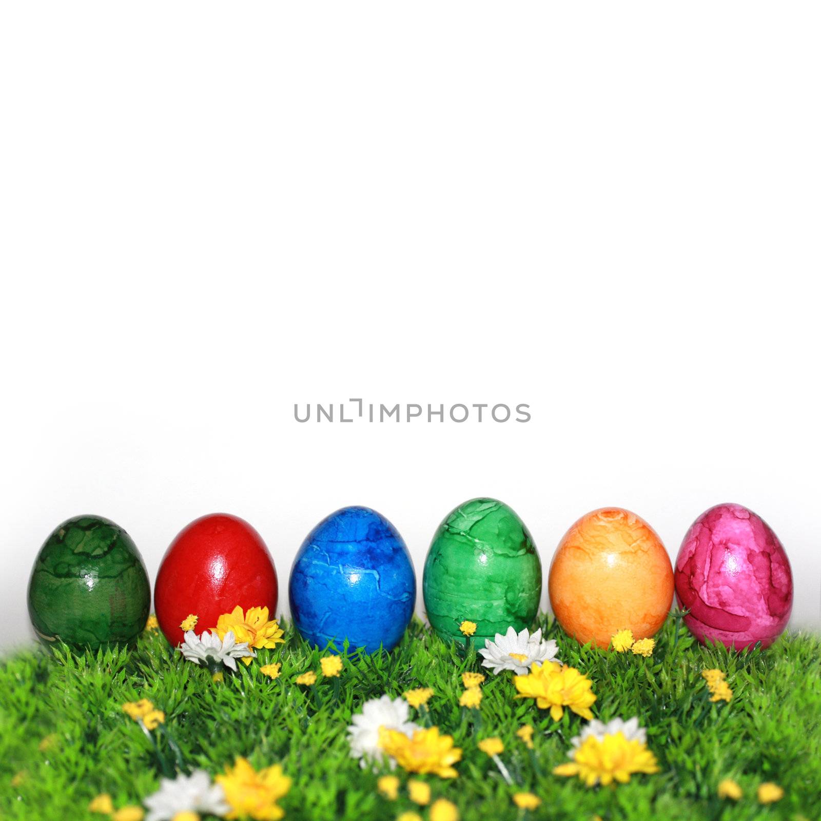 Easter eggs on a white background by photochecker