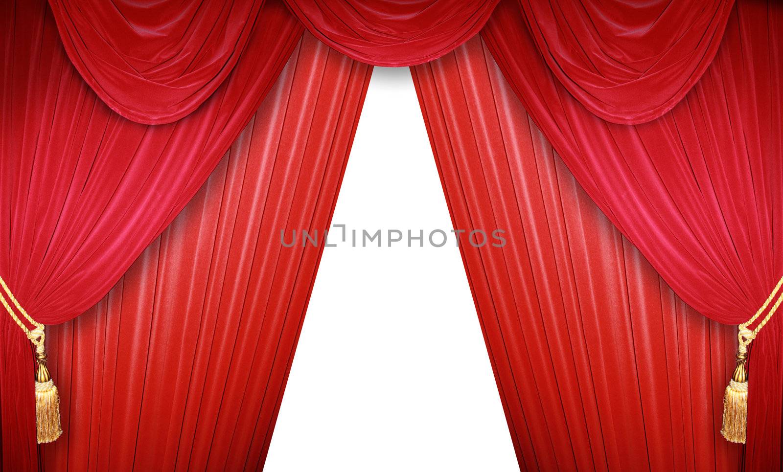 Red curtain of a classical theater 