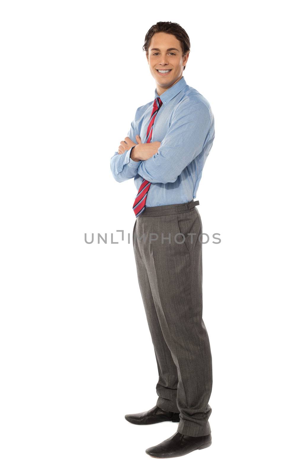 Portrait of a successful mature businessman against white background