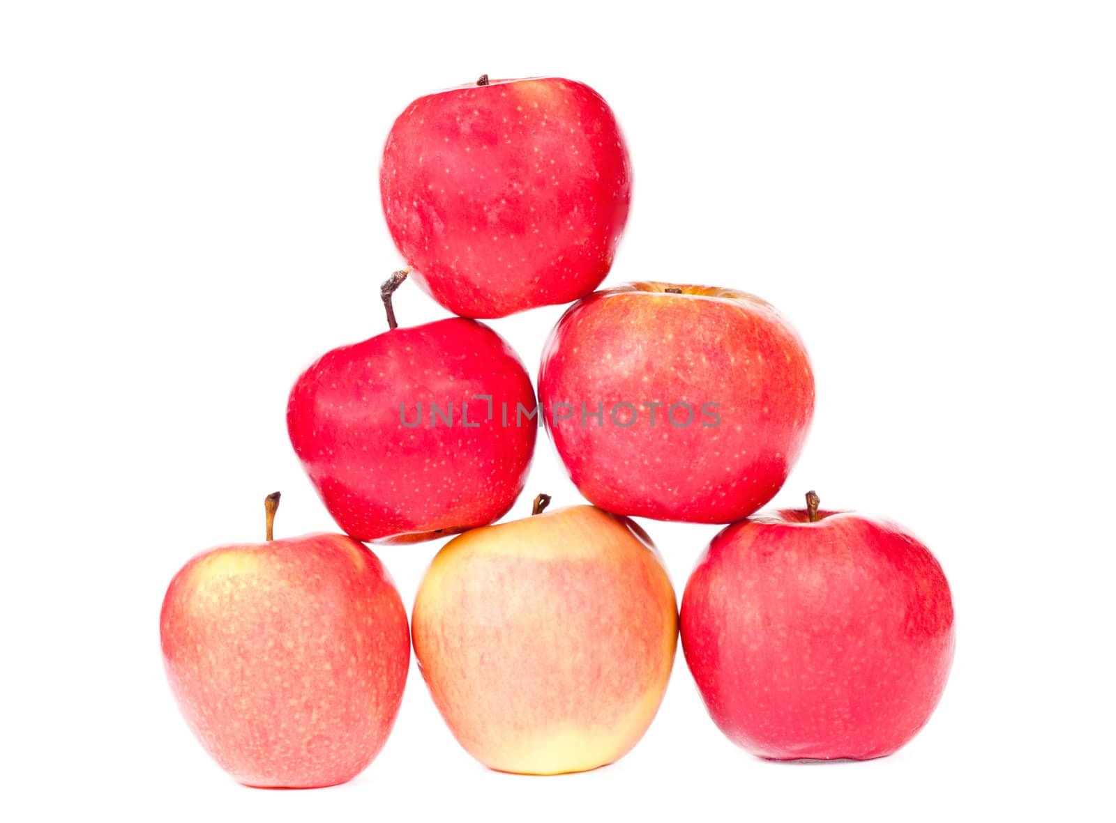 juicy red apples on a white background