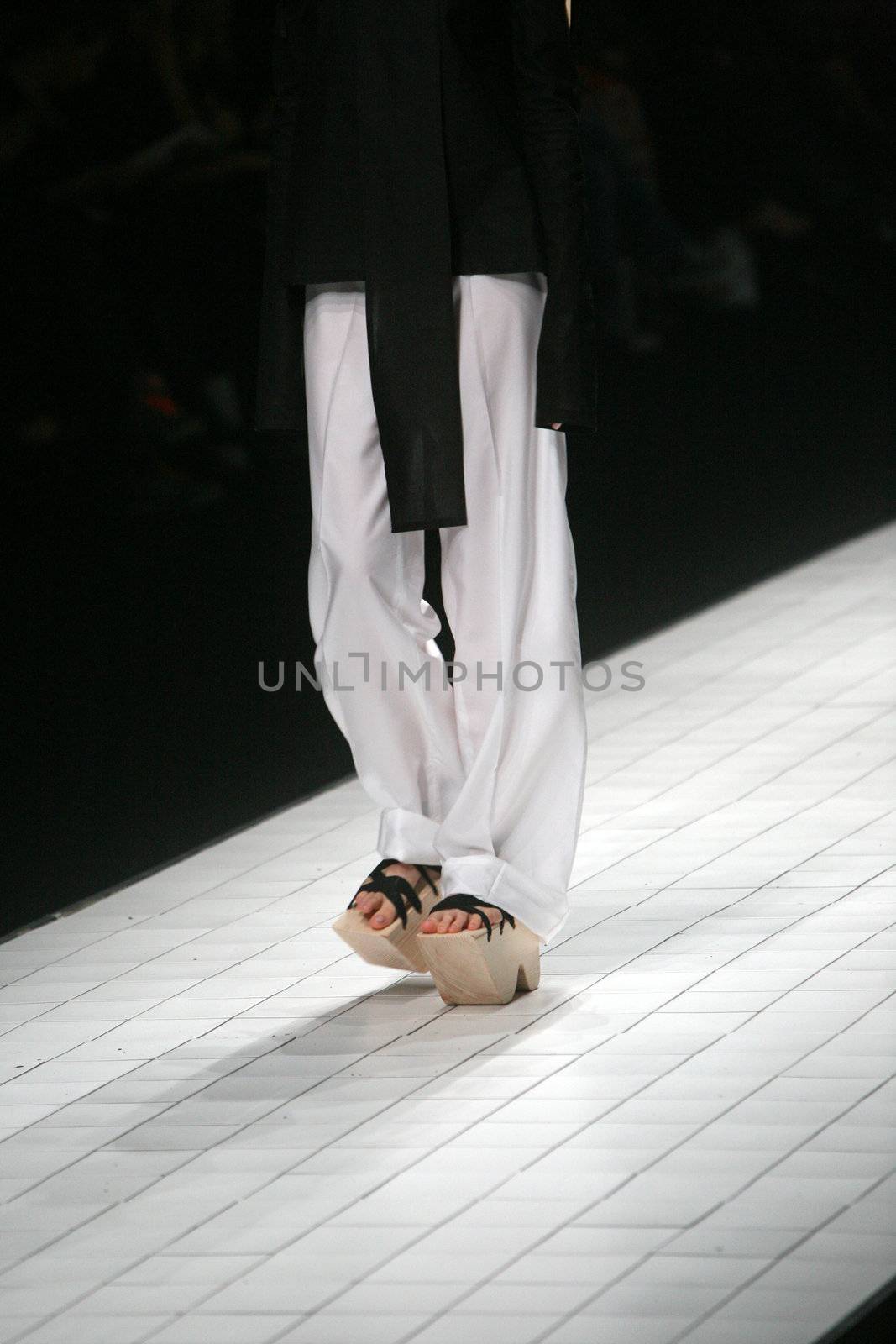 ZAGREB, CROATIA - MARCH 15: Fashion model wears clothes made by Matija Cop on "Dove FASHION.HR" show on March 15, 2012 in Zagreb, Croatia.