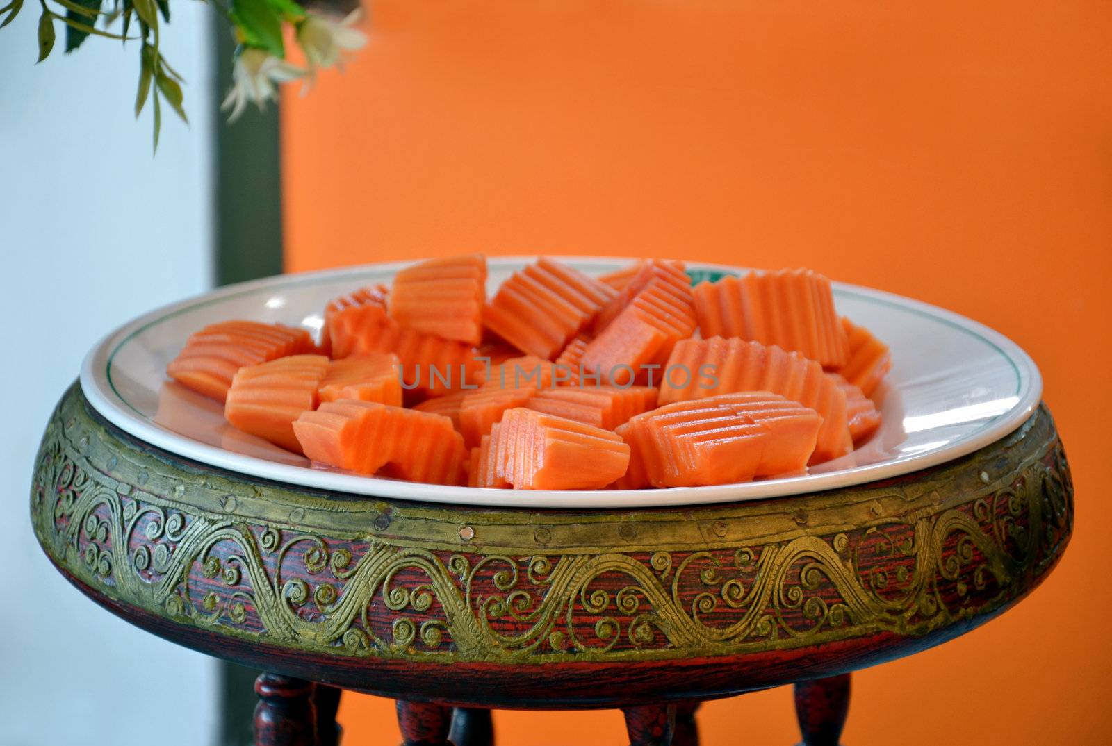  fruits for healthy eating. papaya dessert , at buffet in restaurant