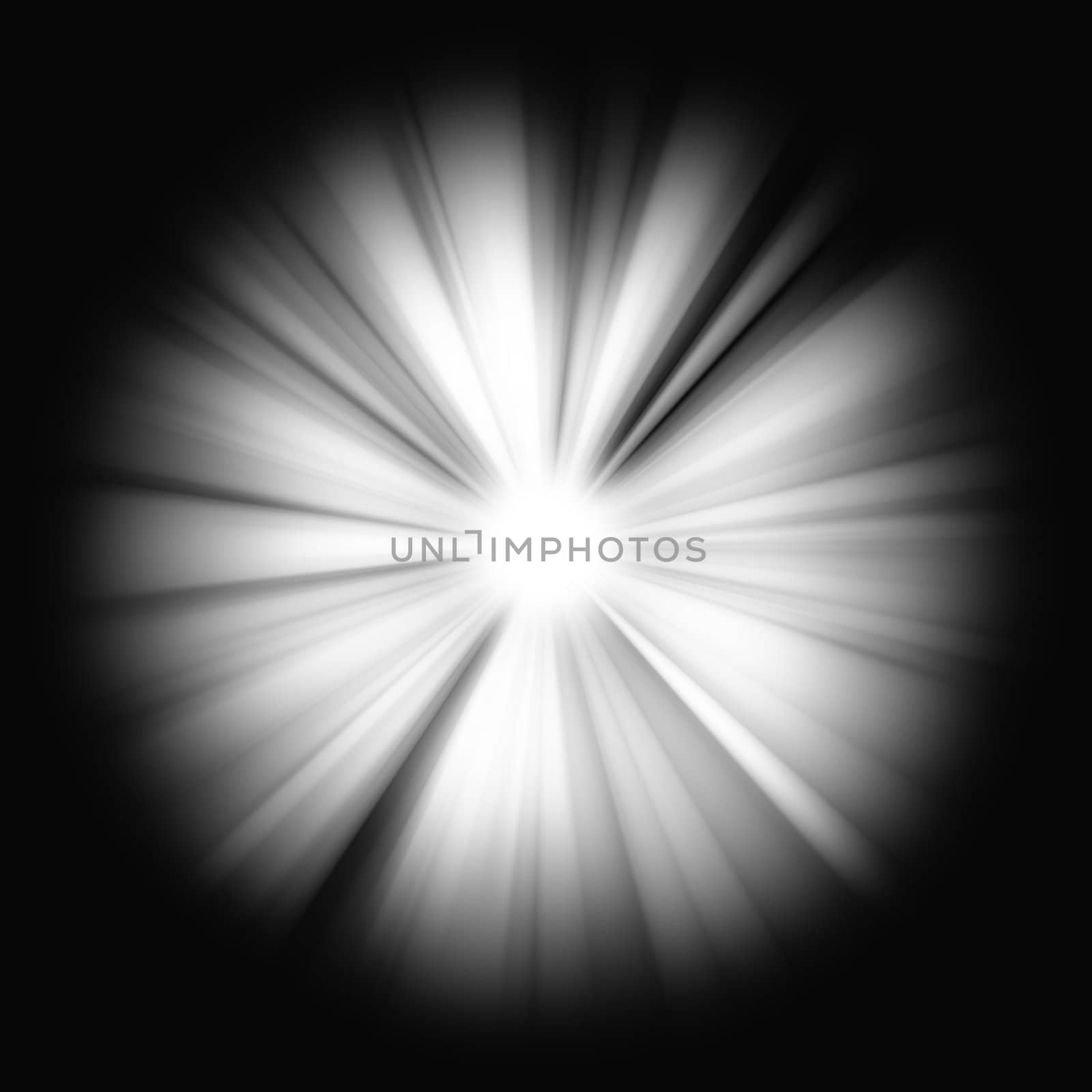 Abstract Beams of bright Light over black background 