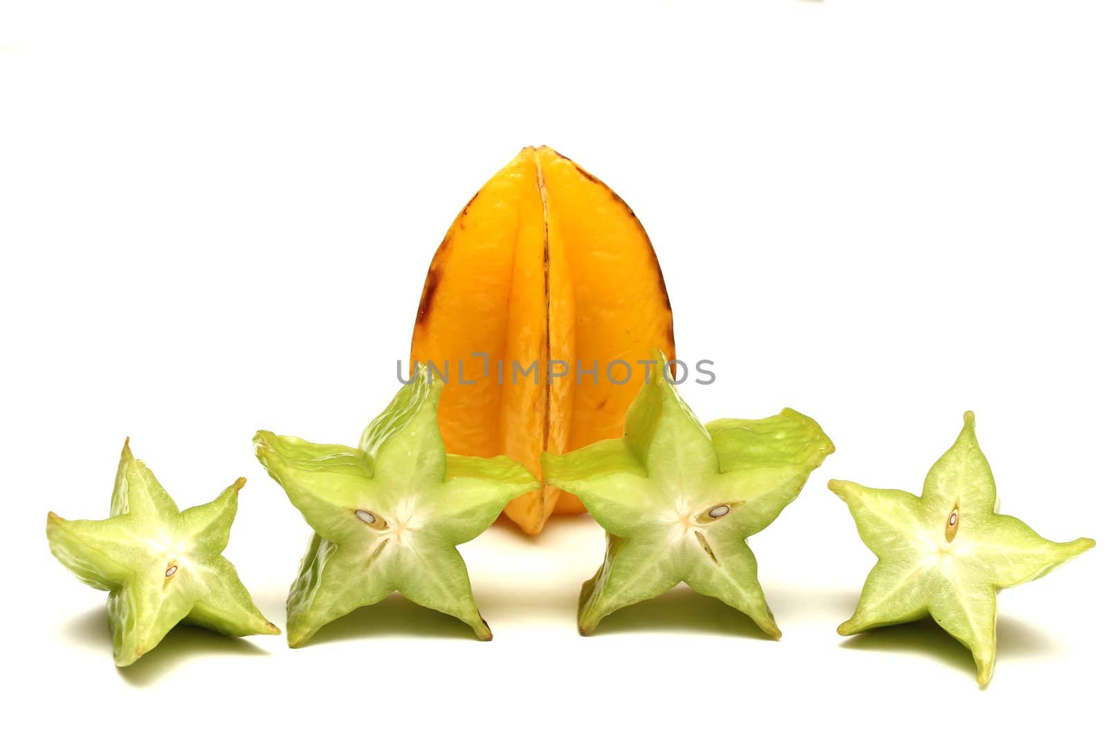 isolated star fruits