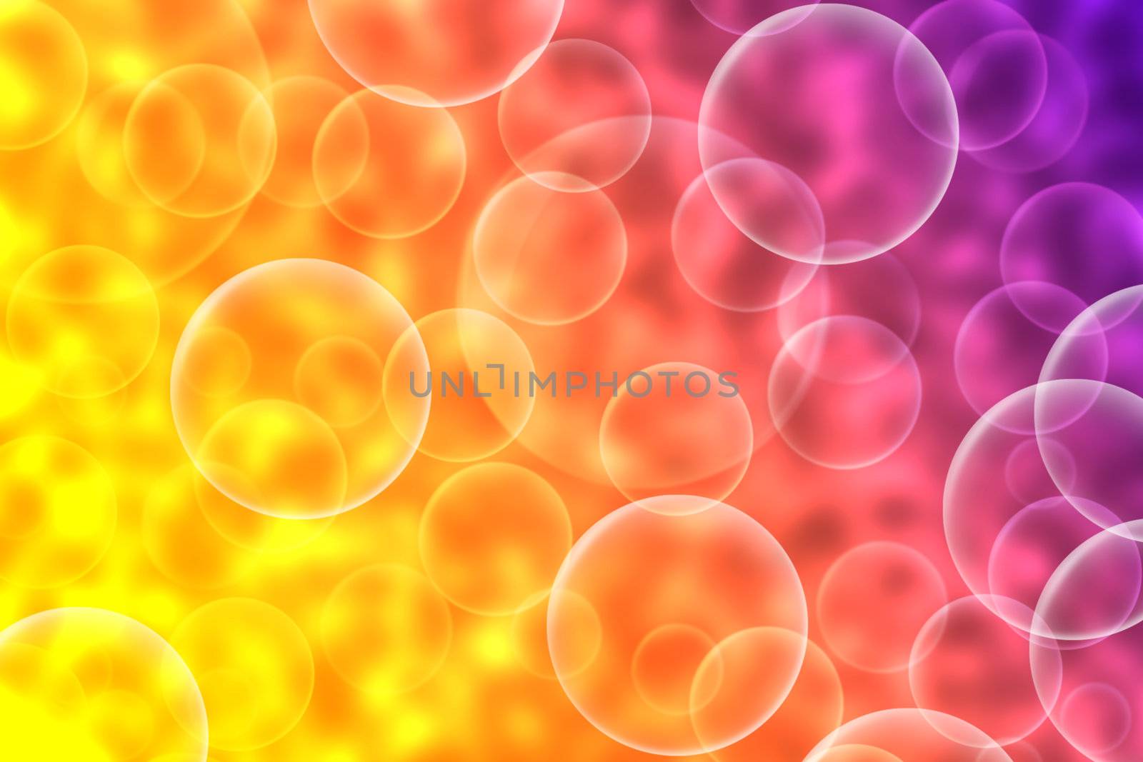Abstract background with multi-colored circles on the base. Interpretation of the boiling of a chemical reaction.