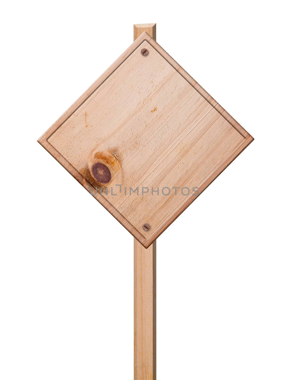 Wood sign isolated on white with clipping path.