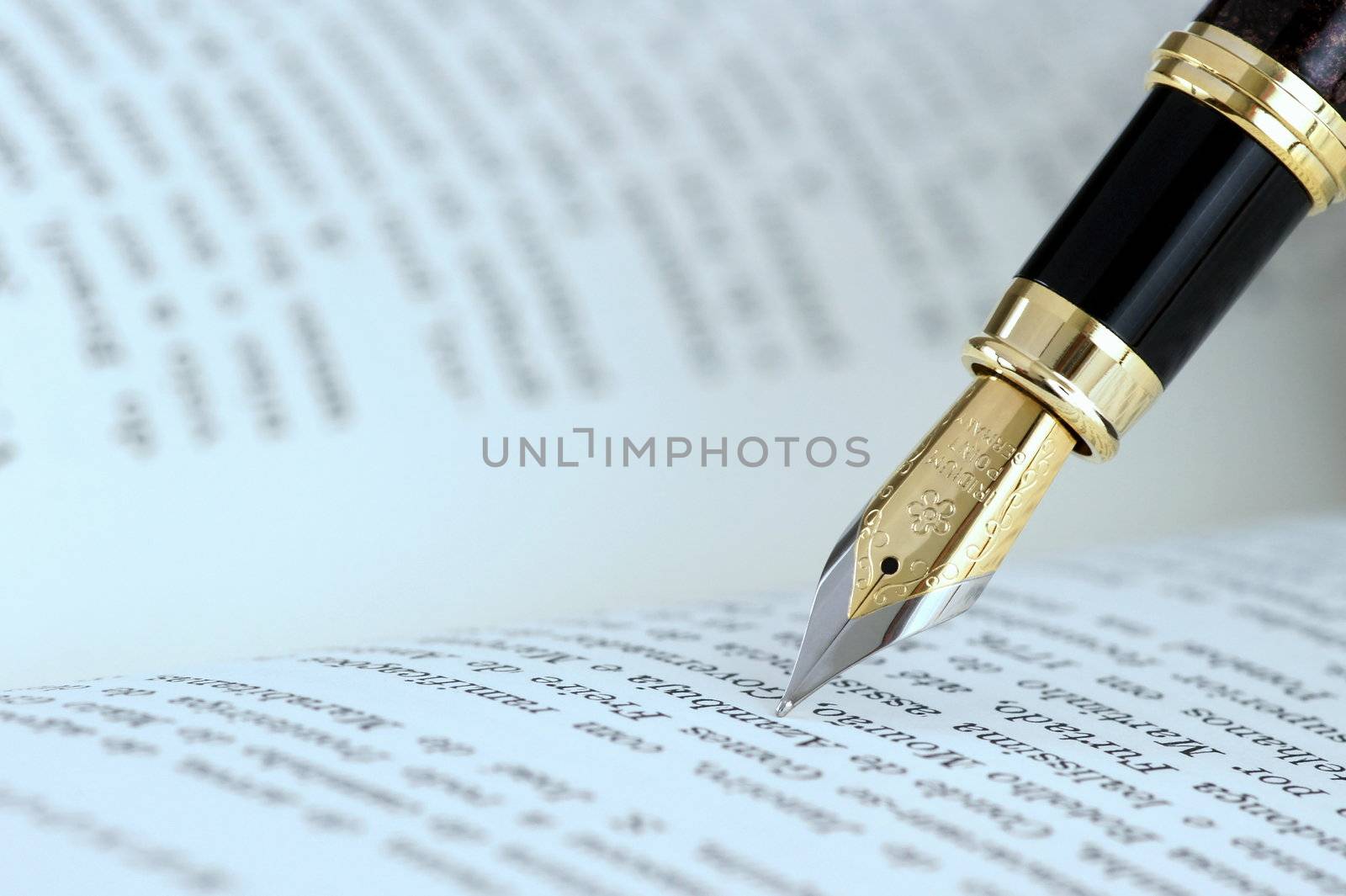 Detail of a fountain pen with shallow depth of field