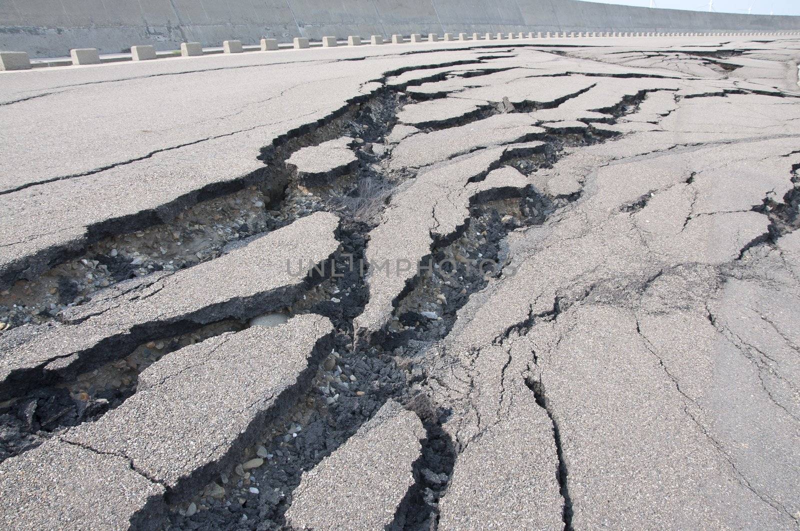 Cracked road after the disaster by joneshon