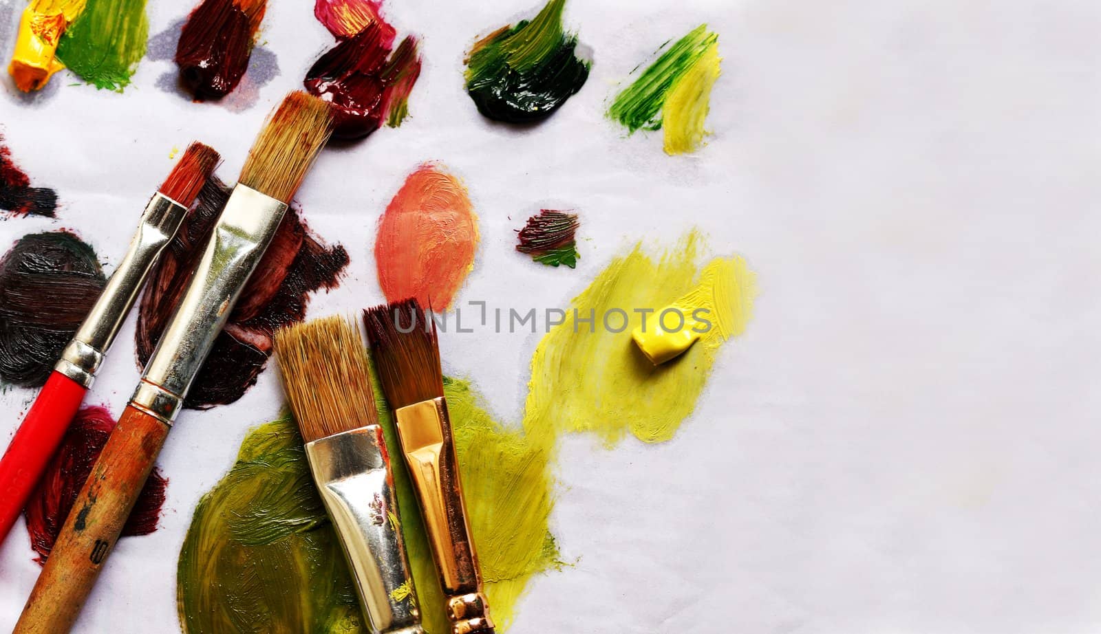 Paint brushes and different paint pigments by mnsanthoshkumar