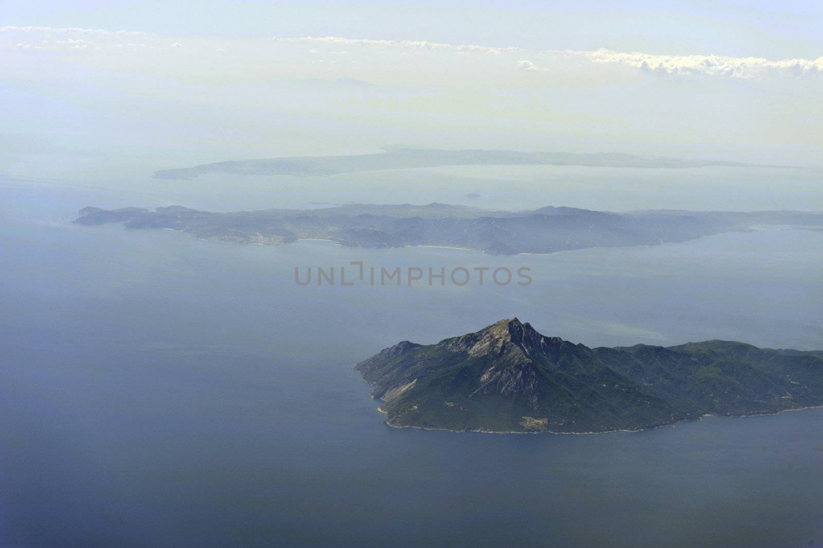 Aerial image of Mount Athos