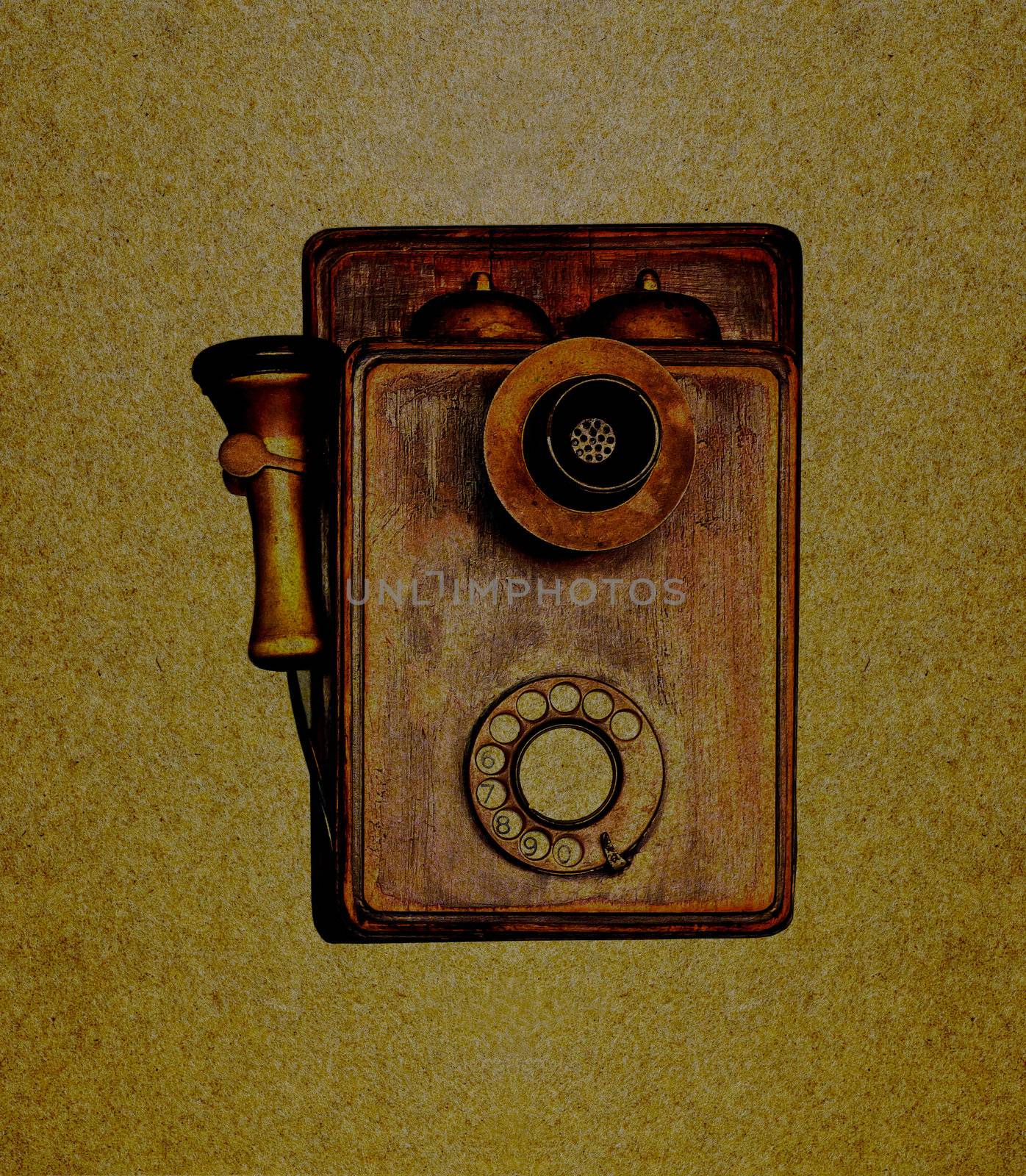 Telephone retro on grunge paperbackground