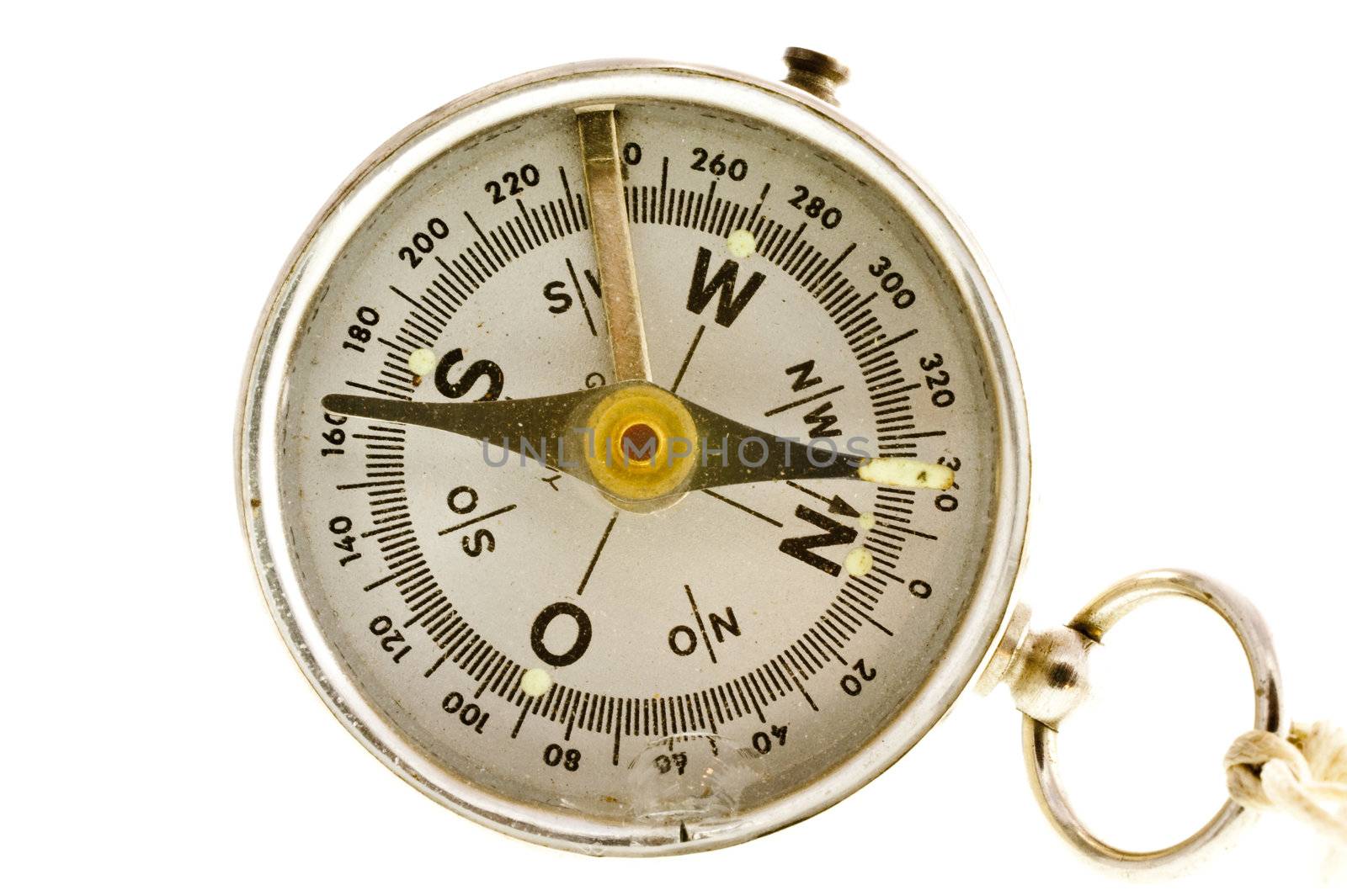 close up of a compass