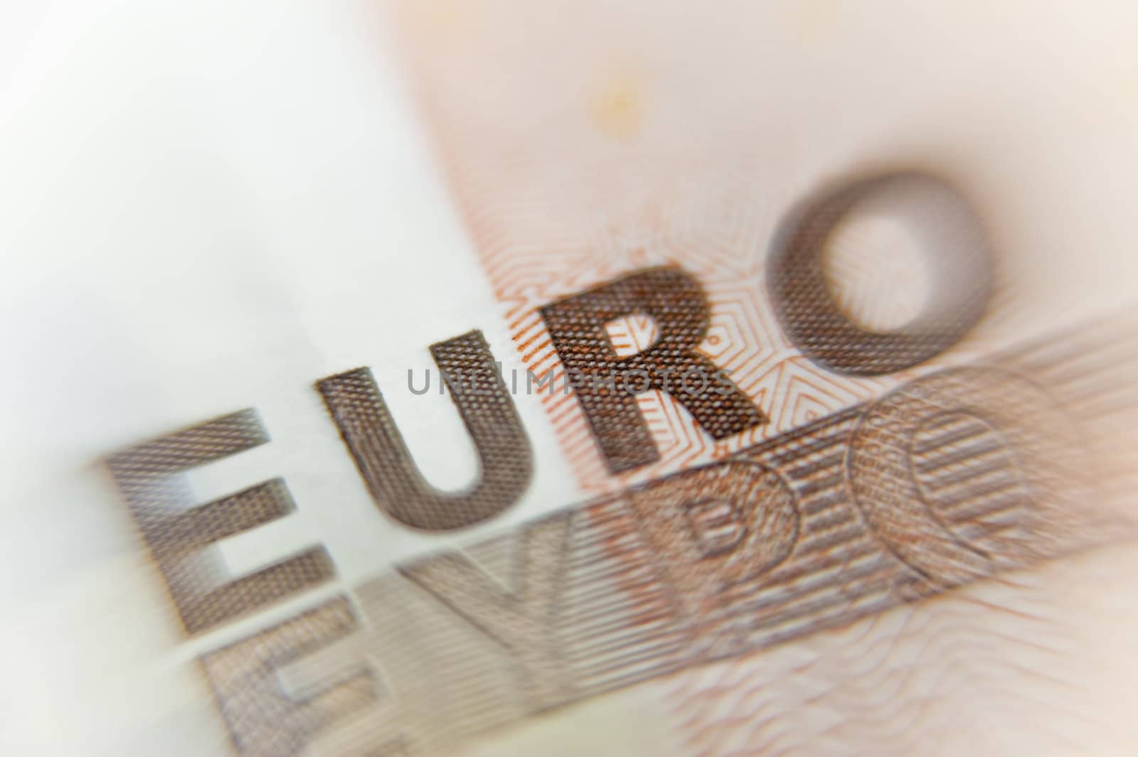 close up of an euro banknote
