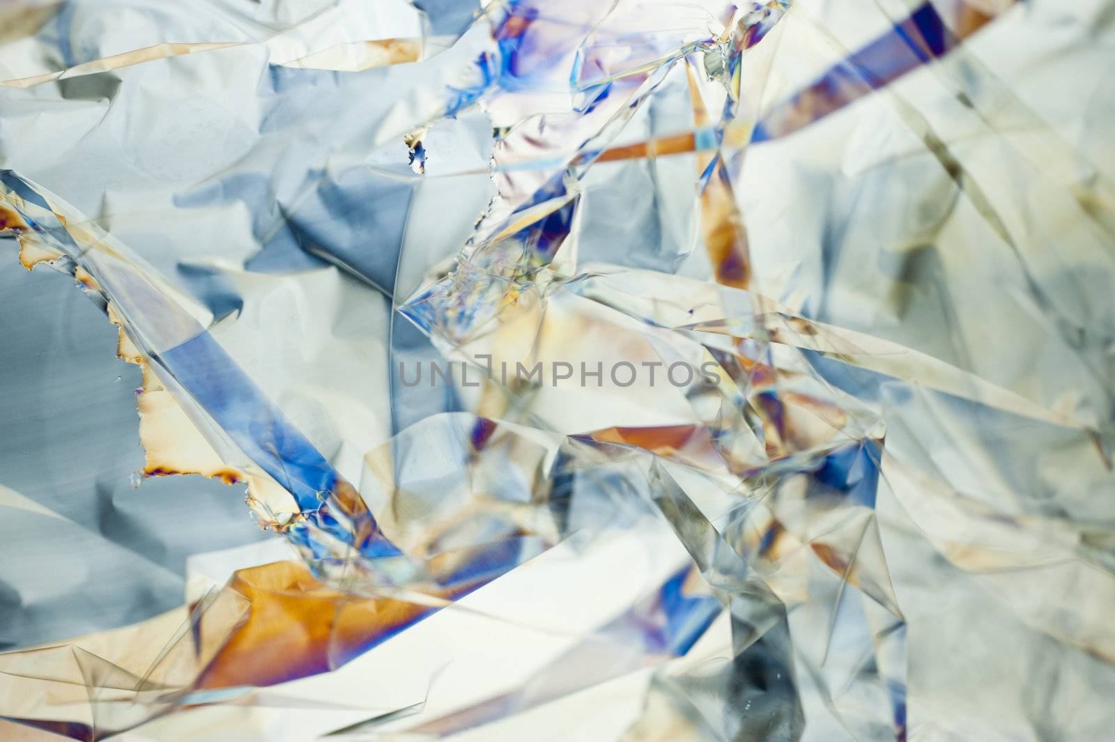 plastic foil in polarized light