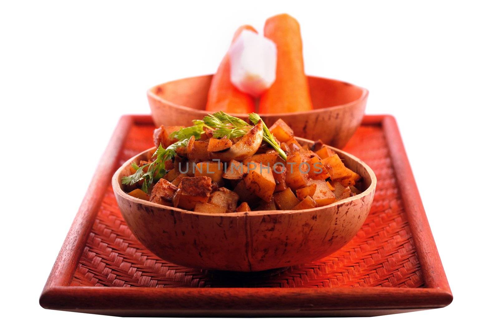 Indian potato curry called aloo subzi  by mnsanthoshkumar