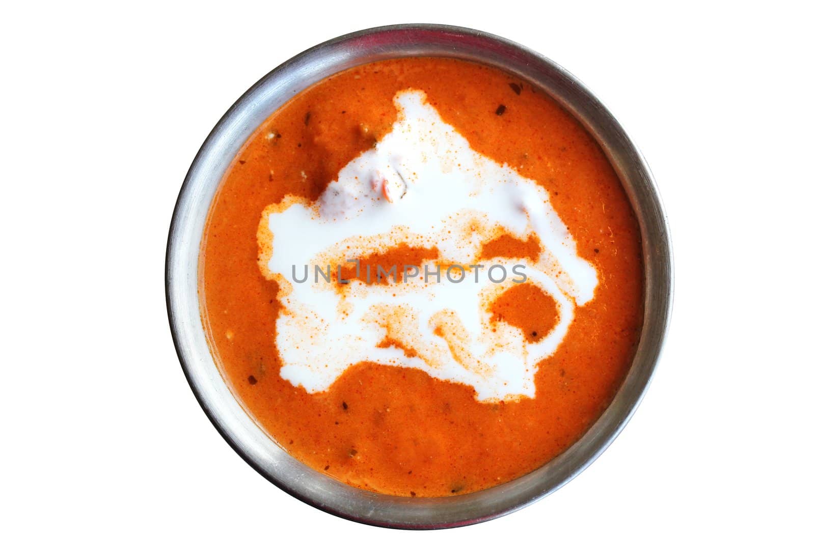 Indian curry - dal tadka with butter isolated photo