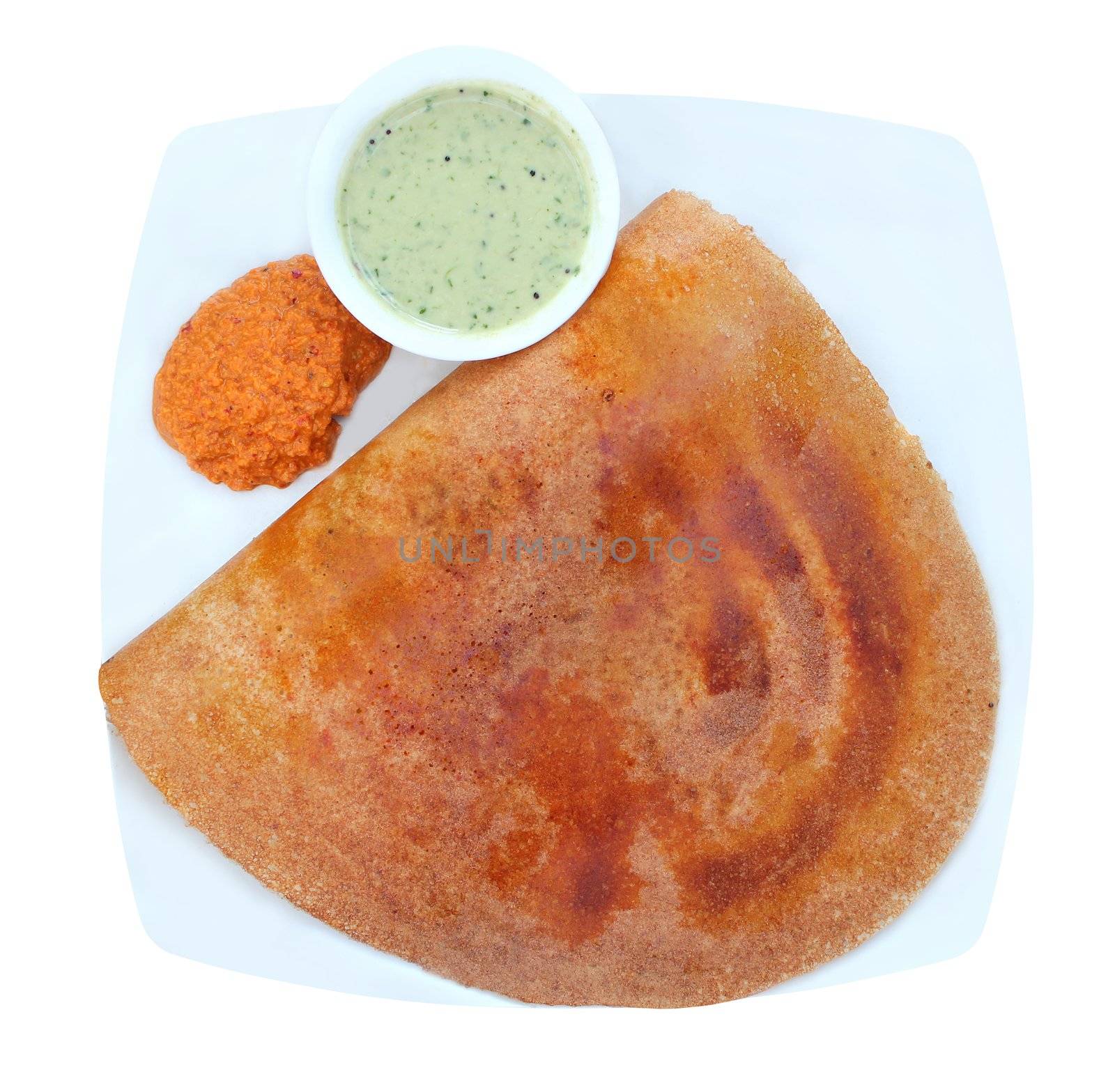 Golden masala dosa with two different chutneys  by mnsanthoshkumar