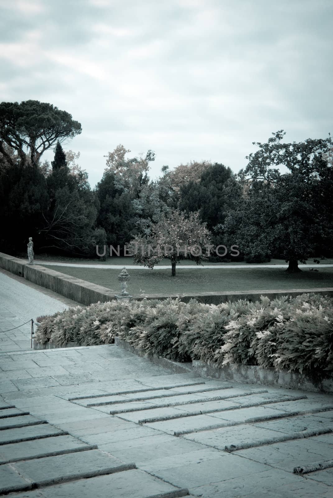 garden of a historic villa in the Veneto