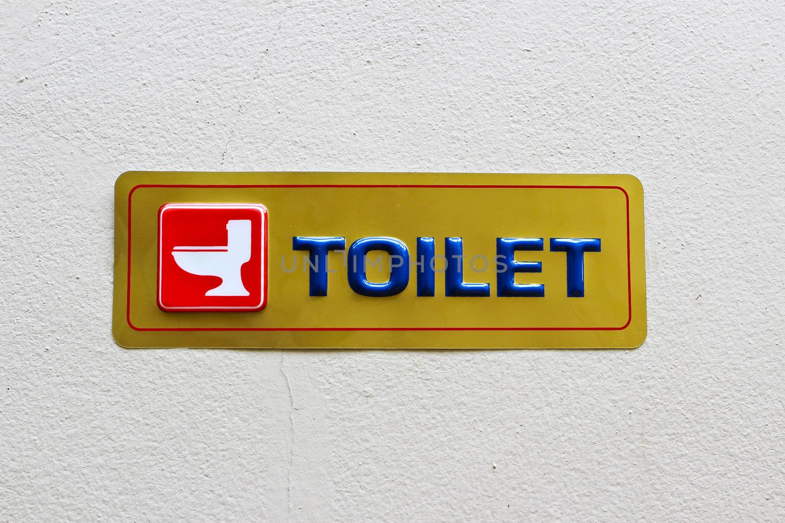 Sign of public toilets WC