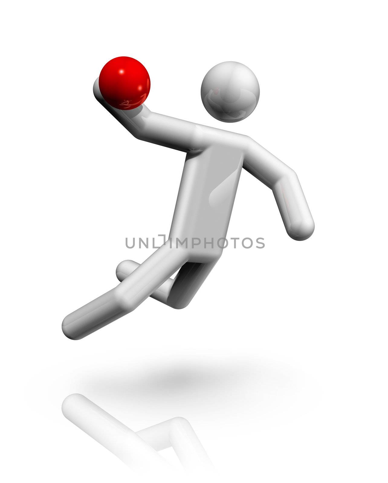 three dimensional handball symbol, olympic sports series