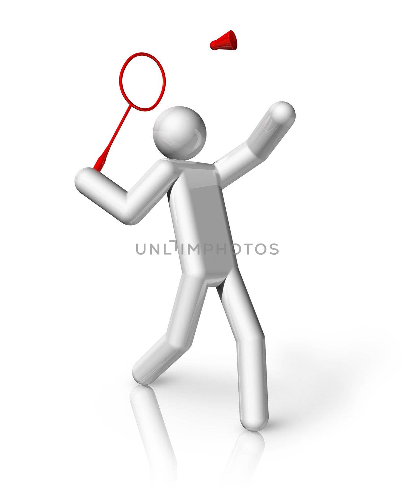 Badminton 3D symbol by daboost