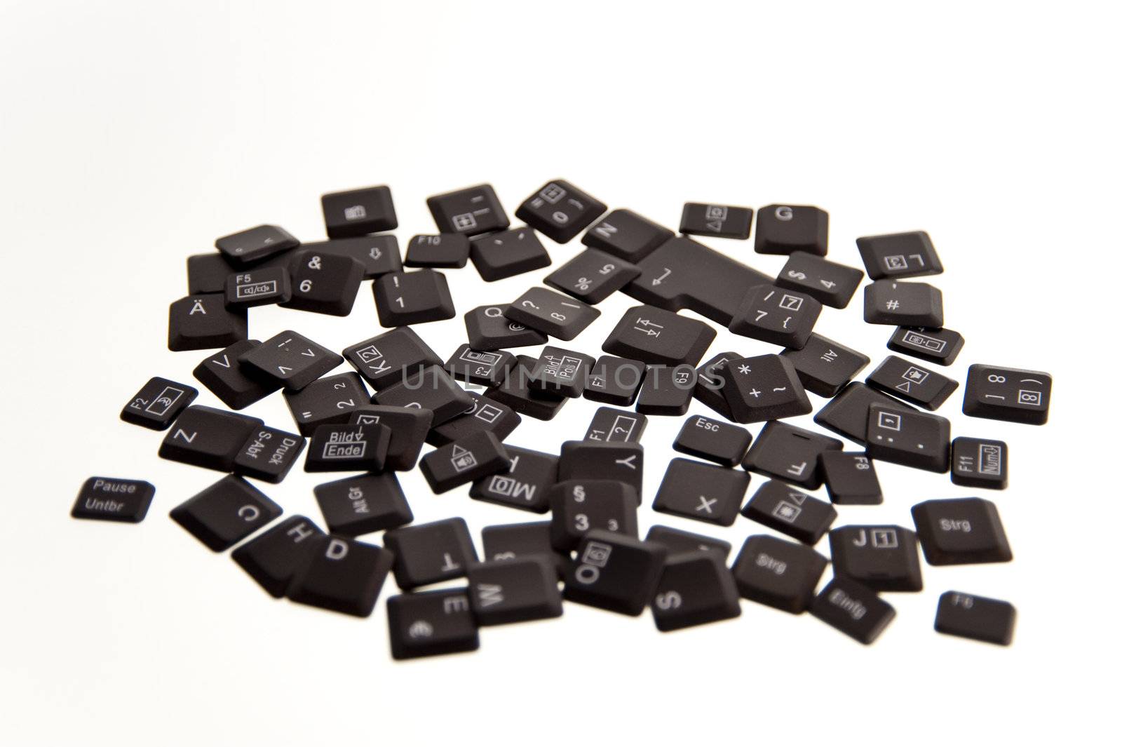 keys of a keyboard