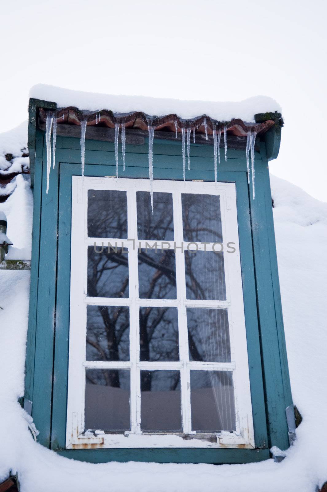 house in a snowy winter